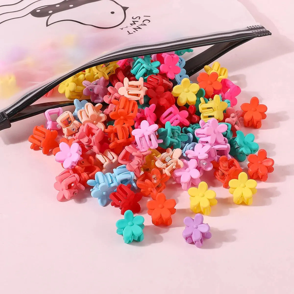 50Pcs Girls Cute Cartoons Hair Clips Small Claw Clip Flower Star Small Hair Claw Children Sweet Hairpin Fashion Hair Accessories