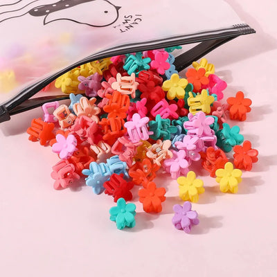 50Pcs Girls Cute Cartoons Hair Clips Small Claw Clip Flower Star Small Hair Claw Children Sweet Hairpin Fashion Hair Accessories