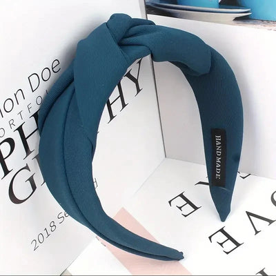 New Fashion Knotted Headbands for Women Solid Color Girls Cloth Hair Bands Wide Hairband Soft Hair Hoop Hair Accessories