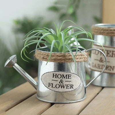 Small Iron Watering Can Iron Bucket Pots Retro for Flowers Home Garden Ornaments Creative Yard Decoration