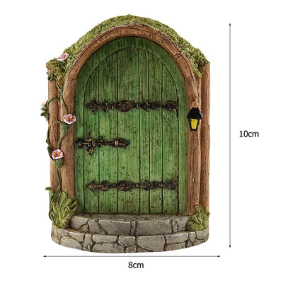 6 PCS Wood Miniature Fairy Gnome Window Door Elf Home Creative Yard Art Sculpture for Yard Art Tree Sculpture Fairy Garden Decor