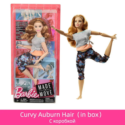 Original Barbie Dolls Made To Move Brunette Blonde Yoga 22 Joints Articulated Toys for Girls Genuine Barbie  Toys for Children