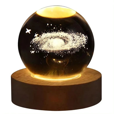 6cm 3D LED Crystal Ball Toys Table Lamp 3D Moon Planet Galaxy Decor Party Educational Toys for Kids Adult Birthday Xmas Gifts