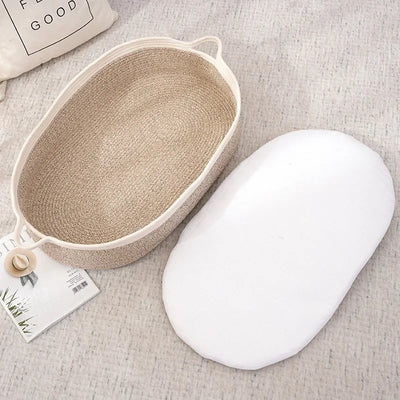 NEWBORN COTTON ROPE BABY MOSES BASKET – PORTABLE SLEEPING BASSINET & DIAPER CHANGING BASKET FOR INFANTS