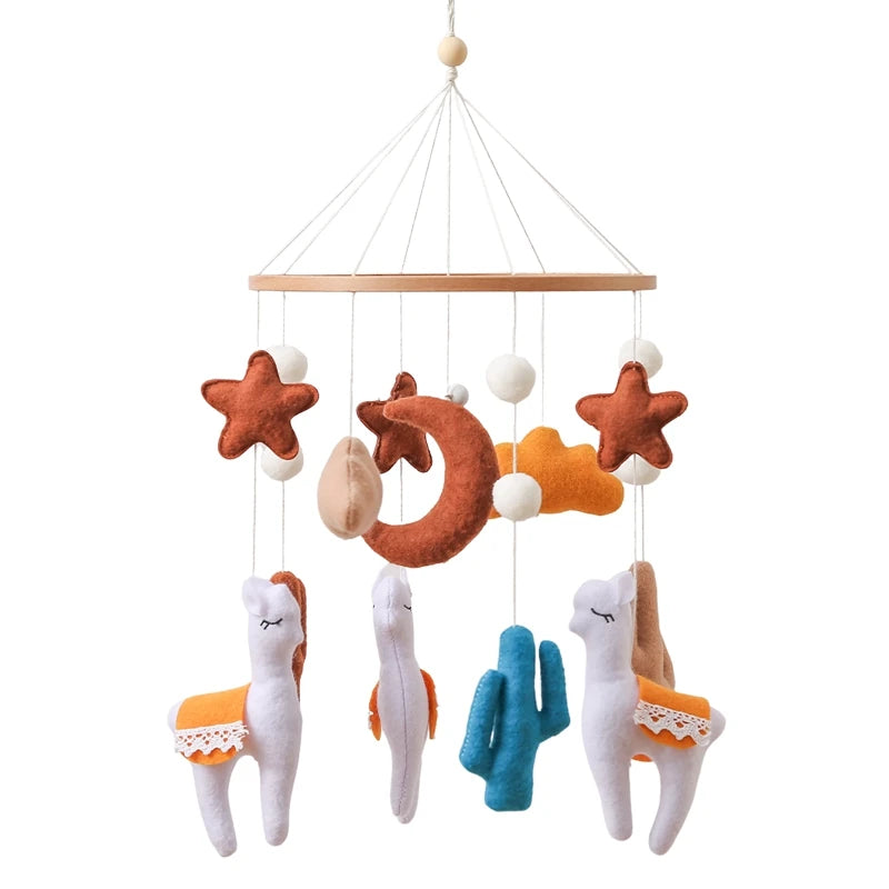 BABY CRIB MOBILE RATTLE TOY – SOFT FELT TEDDY VELVET PINK BEAR HANGING TOY WITH HOLDER FOR INFANTS (0-12 MONTHS)y Holder Bracket Crib Girl Toy