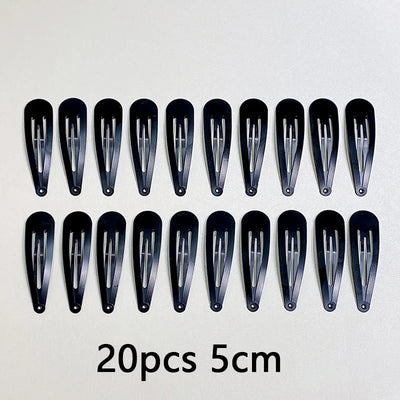 10/20/30pcs/set Women Silver Gold Black Waterdrop Shape Basic Alloy Hair Clips BB hairpins Barrettes Fashion Hair Accessories