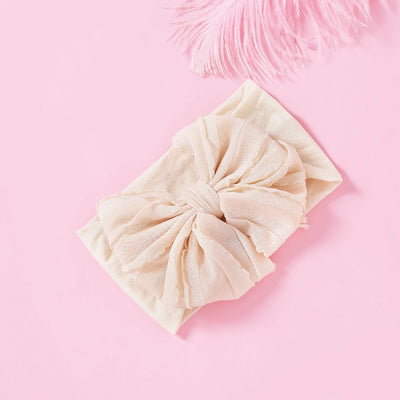 Bow Baby Headbands For Newborn Soft Elastic Nylon Hair Bands Ruffle Bow Infant Headband For Kid Girl Headwear Hair Accessories