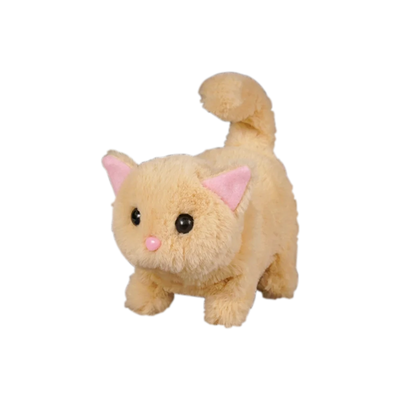Cute Interactive Cat Plush Toy Electronic Stuffed Doll Toy Walking Tail Wagging Head Shaking for Boys Girl Birthday Holiday Gift