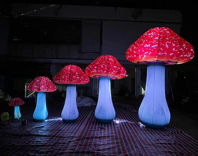 8.2ft Height Giant Outdoor Garden Decoration LED Inflatable Mushroom for Stage, Mall, Courtyard, Road Decoration