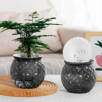 Fashion Self Watering Hydroponic Plants Pot Plastic Removable Flowerpot Mini Succulent Planter Tabletop Vase