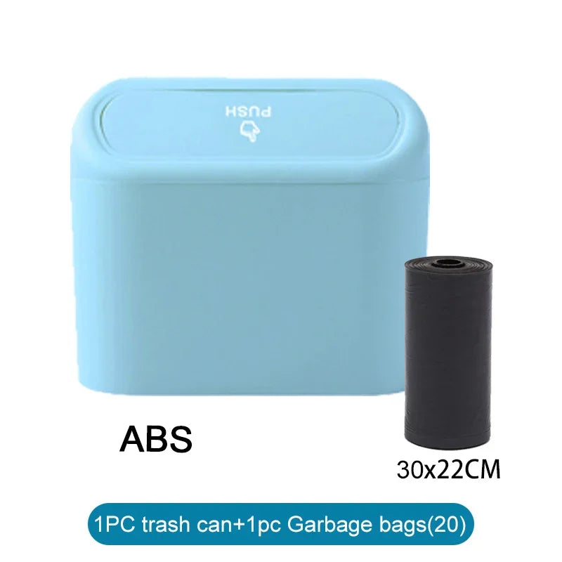 3PCS MINI CAR TRASH CAN WITH LID – LEAK-PROOF AUTO TRASH BIN WITH 60 (300) GARBAGE BAGS