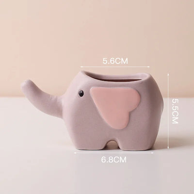 Cartoon Animal Ceramic Flower Pot Succulent Flowerpot Desktop Small Plant Pot Garden Pots Garden Supplies Potting Decoration