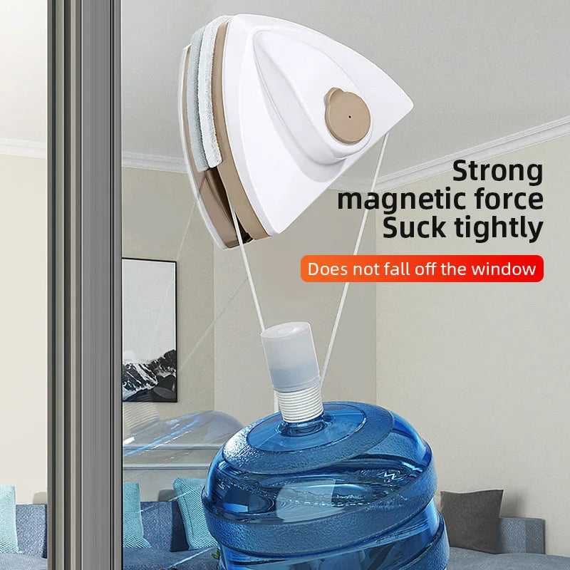 Double Sided Magnetic Glass Window Cleaning Tool, Automatic Water Discharge Double-layer Wiper, Household Special Window Cleaner