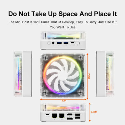 Genmachine 6900HX ES Mini PC Windows 11 Ryzen WiFi 6 Gaming PC 8Cores 16Threads CPU DDR5 4800MHz Ram Display Diy Gaming Computer