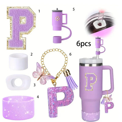 6PCS SILICONE ACCESSORY SET FOR STANLEY 40OZ TUMBLER WITH HANDLE – INCLUDES STRAW TOPPERS, BOOT COVER, AND SPILL-PROOF STOPPERS