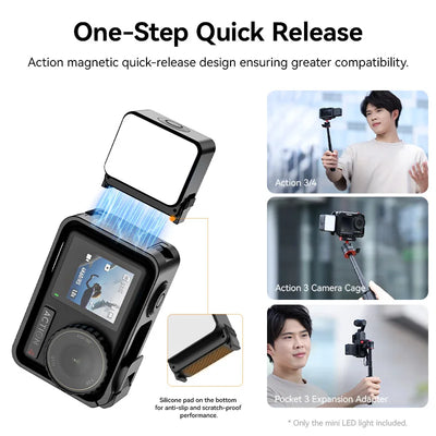Ulanzi LM18 IPX5 Waterproof Underwater Led Video Fill Light 5600K for DJI Osmo Action 5/4/3 & Pocket 3 Action Camera Accessories