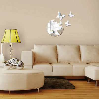 4pcs 3D Butterfly DIY Mirror Wall Sticker Room Decor Stickers Decal Home Decor for Bedroom Bathroom Living Room Decor