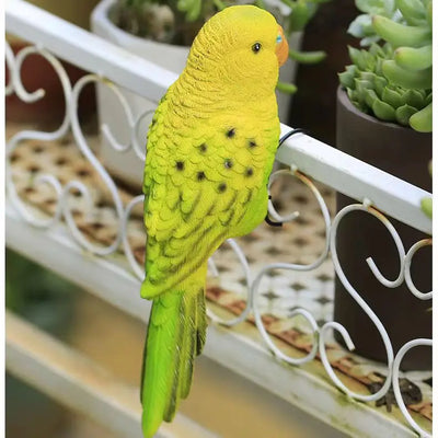 Parrot Decoration in Pastoral Style Resin Parrot Garden Decoration Tropical Bird Sculpture Garden Courtyard Potted Plant