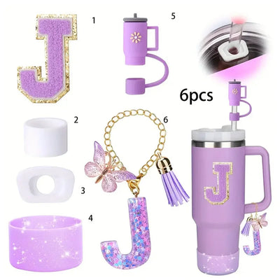 6PCS SILICONE ACCESSORY SET FOR STANLEY 40OZ TUMBLER WITH HANDLE – INCLUDES STRAW TOPPERS, BOOT COVER, AND SPILL-PROOF STOPPERS