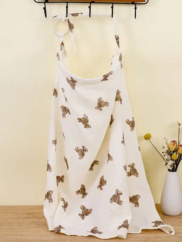 BREATHABLE COTTON MUSLIN BABY NURSING COVER – MATERNITY BREASTFEEDING APRON & STROLLER BLANKET