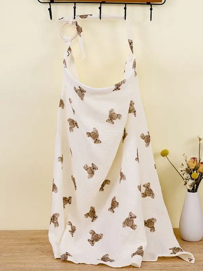 BREATHABLE COTTON MUSLIN BABY NURSING COVER – MATERNITY BREASTFEEDING APRON & STROLLER BLANKET