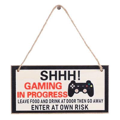1PC Novelty Gaming Room Sign Wood Plaque "Do Not Disturb""I'm Gamer" Hanging Pendant Game Ornaments Door Wall Decor Funny Gifts