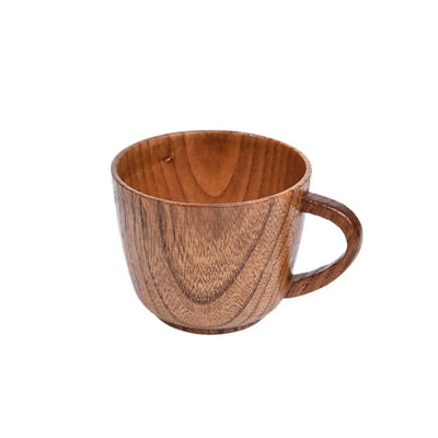 Drinkware Vintage Wooden Tea Cup Japanese Style Handmade Wood Coffee Mug with Handle Solid Wood Drinking Cup Restaurant