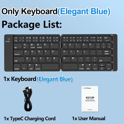 Mini Foldable Wireless Keyboard Ultra Slim Portable Bluetooth Keyboard Rechargeable Folding Keyboard for Windows Android IOS