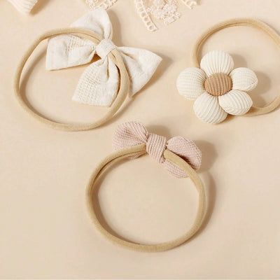 5PCS BABY FLOWER HEADBANDS SET – SWEET FLORAL DESIGN HIGH ELASTICITY INFANT GIRL HAIR ACCESSORIES