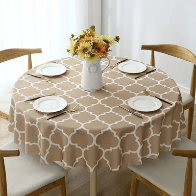 Round Tablecloths Classic American Plaid Waterproof Oil-resistant Prints Wash-free Household Dining Table Coffee Table Picnic