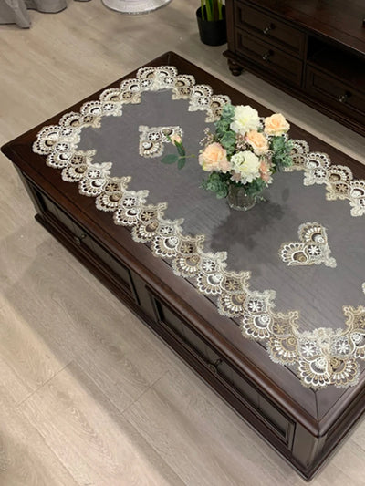 Tablecloth Rectangle Table Cloth European Embroidered Coffee Table Cover Table Western Tea flower Solid Color Fabric Lace Book