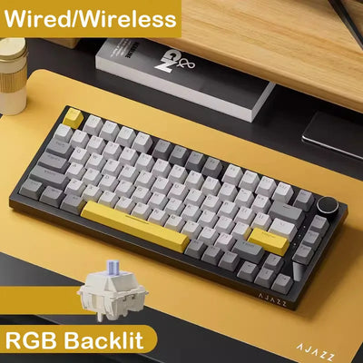 2025 AJAZZ AK820/AK820Pro Mechanical Keyboard TFT Screen Multifunctional Knob Gaming Keyboard Wired/2.4GHz/BT Connect PC