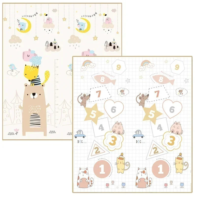 Foldable Cartoon Play Mat Kid Rug Puzzle Infant Carpet Waterproof Early Education Gym Baby XPE Crawling Pad Rug Developing Mat