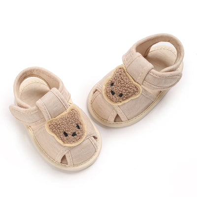 Cute Bear Soft Sole Comfortable Sandals for Infants and Toddlers Baotou Anti Kick First Step Shoes 0-18 Months