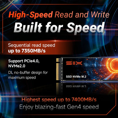 SIX PCIe 4.0 SSD NVMe M2 7350MB/s Read Speed for PS5 & DIY Gaming Computers, 1TB/2TB/4TB [Xiaomi-invested company]