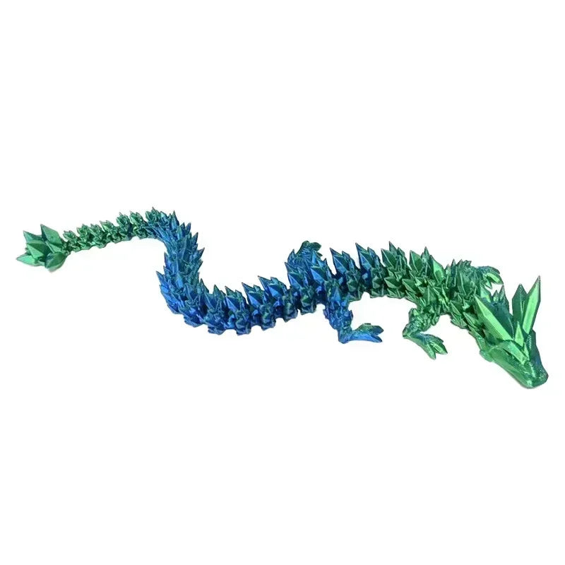 3D Printed Gem Dragon Glow in The Dark Rotatable Articulated Dragons Crystal Figures Action Toy Desktop Ornament Birthday Gifts