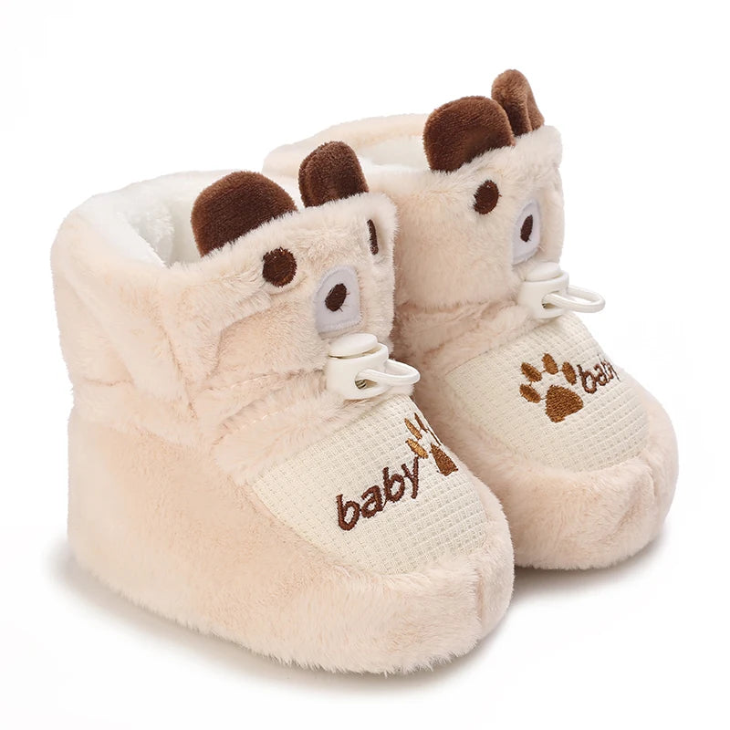 Winter Cute Cartoon Baby Boots for Boys and Girls Cotton Soft Sole Anti slip and Warm Preschool Children's Walking Shoes with