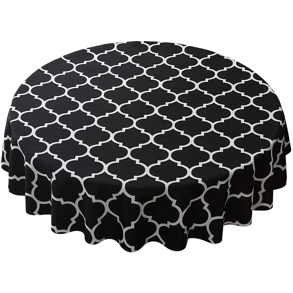 Round Tablecloths Classic American Plaid Waterproof Oil-resistant Prints Wash-free Household Dining Table Coffee Table Picnic
