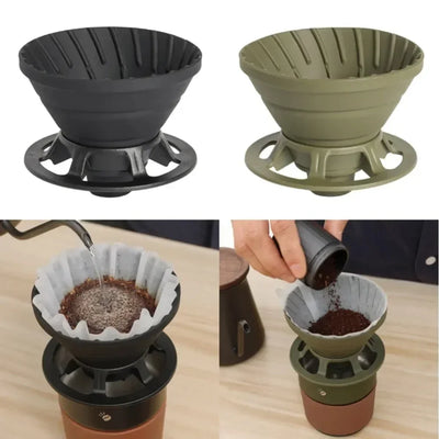 Portable Collapsible Coffee Filter Silicone Drip Coffee Tea Holder Funnel Basket Reusable Tea Pot Cake Cup Coffee Filter Dripper
