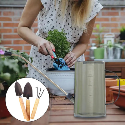 1L Watering Can with 3 Gardening Tools Easy to Use Plant Watering Can for Flower Bonsai Office Garden Flower Indoor Outdoor