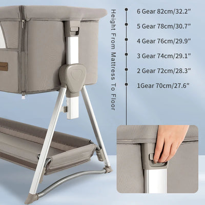 Rocking Crib Free Shipping Baby Beside Sleeper Pink Foldable Newborn Crib Portable Baby Bassinet Infant Co-sleeper 0-6M
