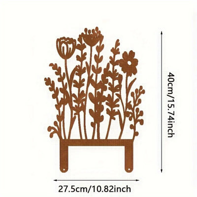 Rustic Metal Wildflower Garden Stake - Vintage Yellow Outdoor Decor For Lawn & Pots, Perfect Gift For Plant Enthusiasts