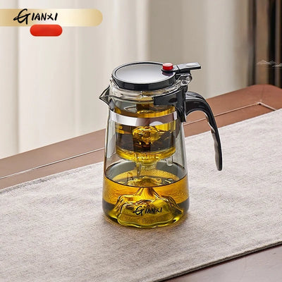 GIAMXI 700ML Transparent Glass Water Jug Cold Brew Portable Handle Coffee Heat Resistant Kettle Filterate Tea Kettle For Home