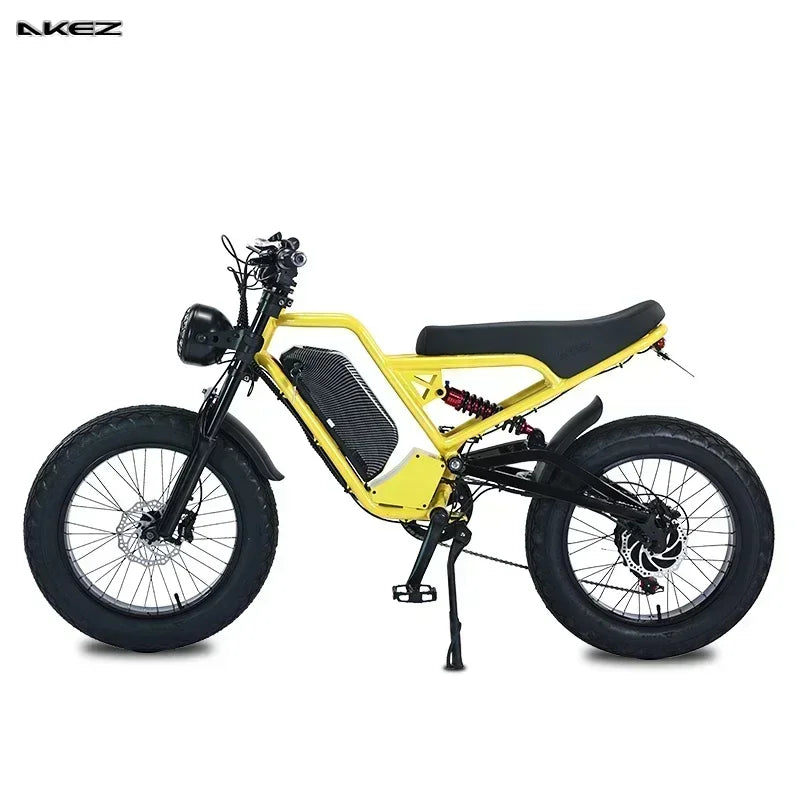 Ebike AKEZ 1500W 48V 18AH Electric Bicycle Full Suspension Removable Battery Fat Tire Hydraulic Brake Adult Electric Bicycle