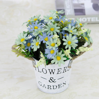 Vintage Planters Iron Pot Letter Printed Metal Flower Holders Basket Desk Garden Home Decor