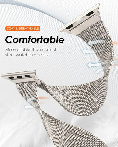 Milanese Loop Strap For Apple Watch Band 49mm 44mm 40 45mm 41mm Metal Stainless Steel Bracelet Iwatch Series 10 46mm 42mm Ultra2