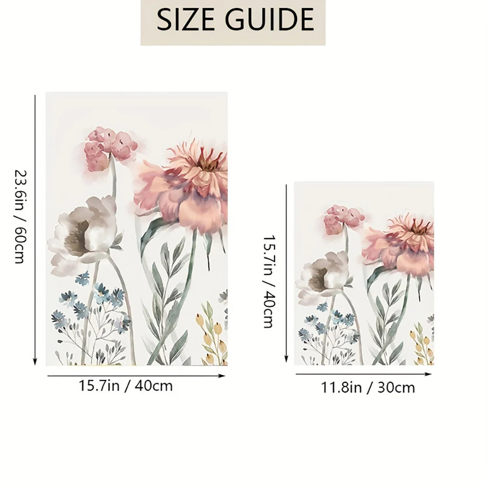3PCS Nordic Pink Flower Wall Art Canvas Painting Prints Botanical Poster for Bedroom Farmhouse Living Room Decorative Picture