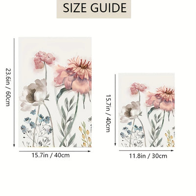 3PCS Nordic Pink Flower Wall Art Canvas Painting Prints Botanical Poster for Bedroom Farmhouse Living Room Decorative Picture