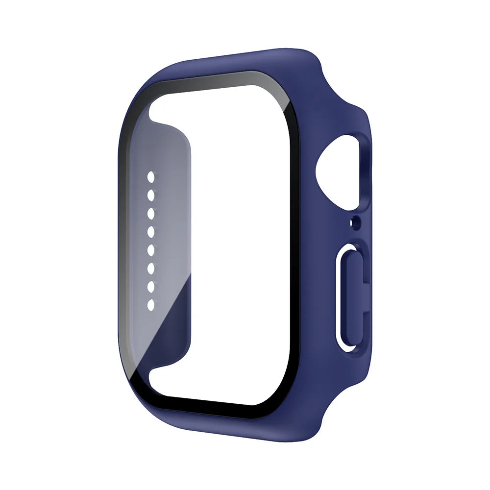 Tempered Glass+Case For Apple Watch 38mm 40mm 41mm 42mm 44mm 45mm 46mm Screen Protector Protective Cover iWatch 10 8 7 9 6 SE 5