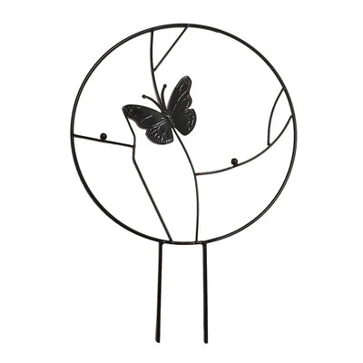 1Pc Garden Plant Support Stake Stand Round Vine Climbing Rack Ironheart-Shaped Flower Plant Trellis Support Frame Garden Decor